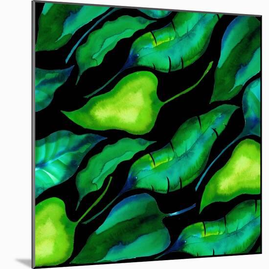 Tropical leaves, dark 2018-Andrew Watson-Mounted Giclee Print