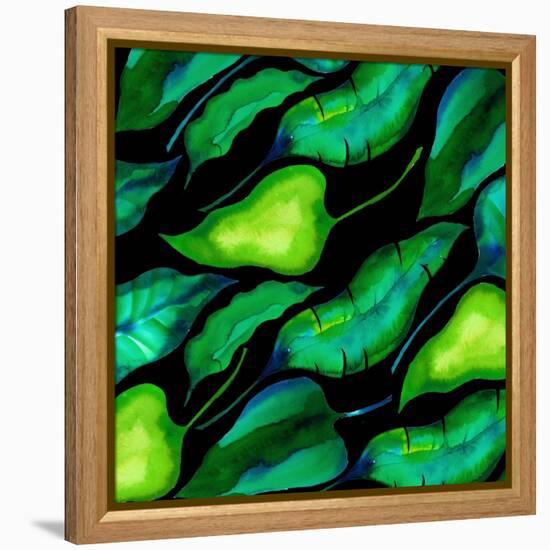 Tropical leaves, dark 2018-Andrew Watson-Framed Premier Image Canvas