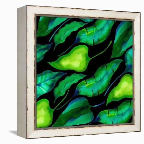 Tropical leaves, dark 2018-Andrew Watson-Framed Premier Image Canvas