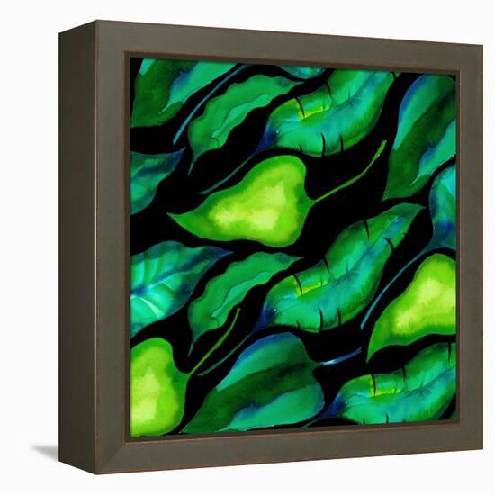 Tropical leaves, dark 2018-Andrew Watson-Framed Premier Image Canvas