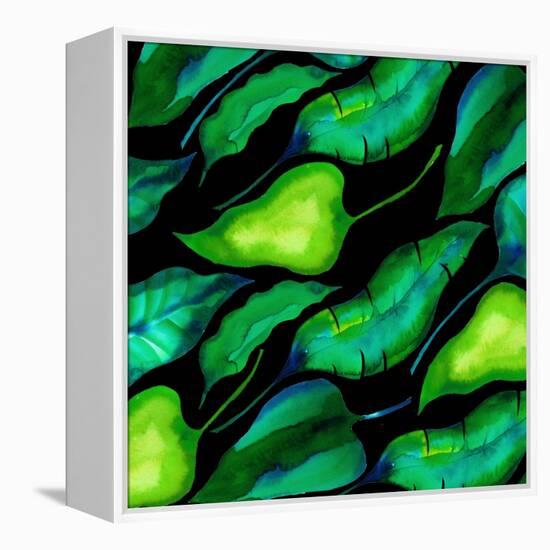 Tropical leaves, dark 2018-Andrew Watson-Framed Premier Image Canvas