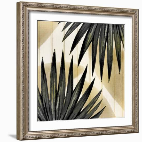 Tropical Leaves Golden 1-Kimberly Allen-Framed Art Print