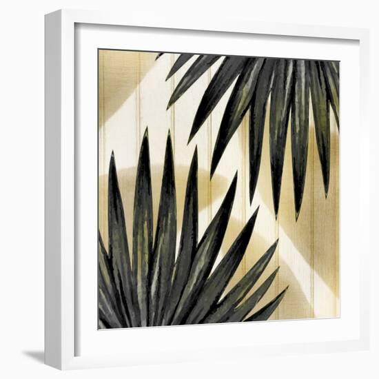 Tropical Leaves Golden 1-Kimberly Allen-Framed Art Print