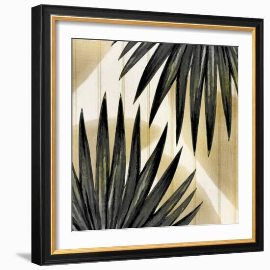 Tropical Leaves Golden 1-Kimberly Allen-Framed Art Print