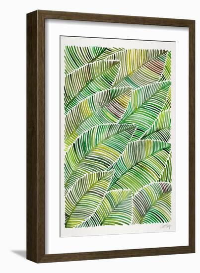 Tropical Leaves in Greens-Cat Coquillette-Framed Art Print