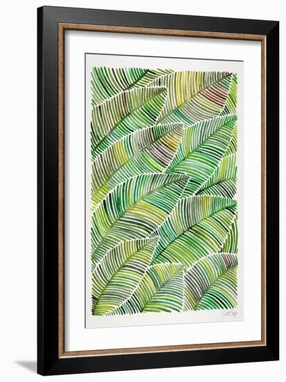 Tropical Leaves in Greens-Cat Coquillette-Framed Art Print