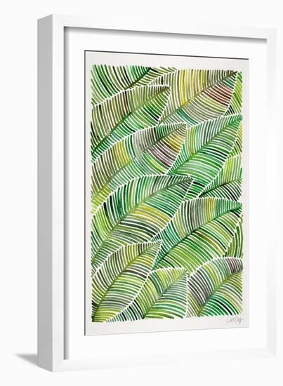 Tropical Leaves in Greens-Cat Coquillette-Framed Art Print