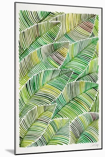 Tropical Leaves in Greens-Cat Coquillette-Mounted Art Print