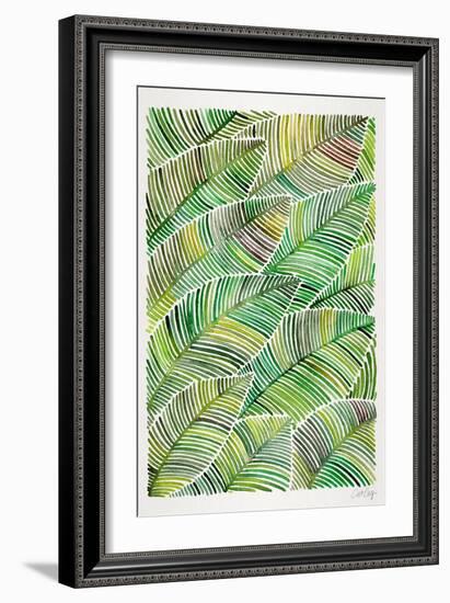 Tropical Leaves in Greens-Cat Coquillette-Framed Art Print