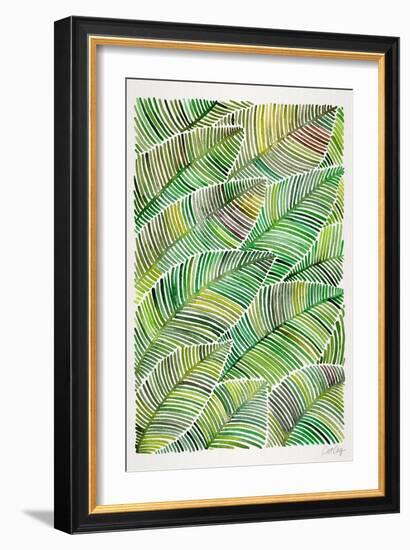 Tropical Leaves in Greens-Cat Coquillette-Framed Art Print