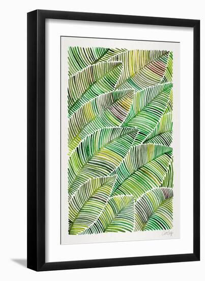 Tropical Leaves in Greens-Cat Coquillette-Framed Art Print