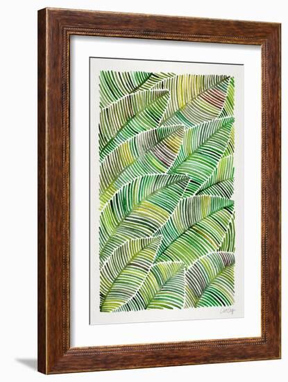 Tropical Leaves in Greens-Cat Coquillette-Framed Premium Giclee Print