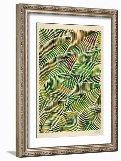 Tropical Leaves in Yellow and Green-Cat Coquillette-Framed Art Print