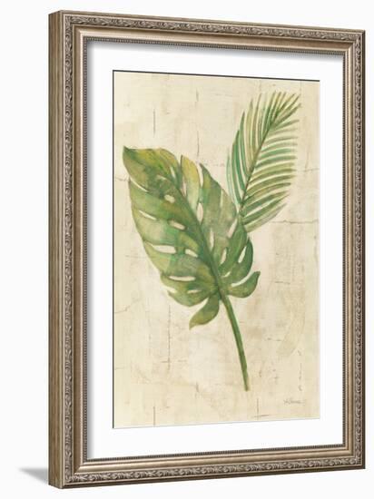 Tropical Leaves Neutral-Albena Hristova-Framed Art Print