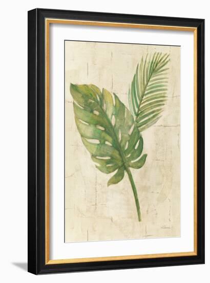 Tropical Leaves Neutral-Albena Hristova-Framed Art Print