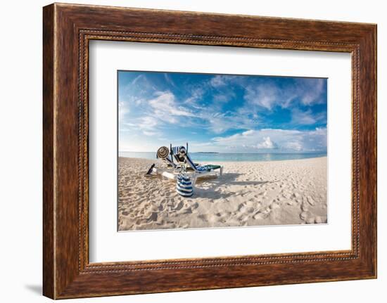 Tropical Maldives Beach - Vacation Concept-Andrey Armyagov-Framed Photographic Print