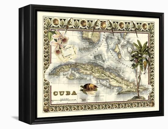 Tropical Map of Cuba-Vision Studio-Framed Stretched Canvas