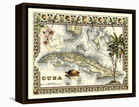 Tropical Map of Cuba-Vision Studio-Framed Stretched Canvas