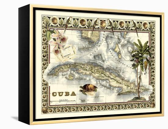 Tropical Map of Cuba-Vision Studio-Framed Stretched Canvas