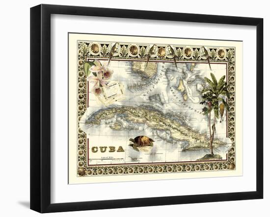 Tropical Map of Cuba-Vision Studio-Framed Art Print