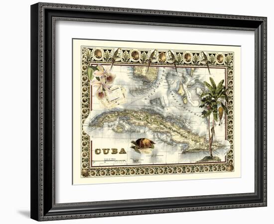 Tropical Map of Cuba-Vision Studio-Framed Art Print