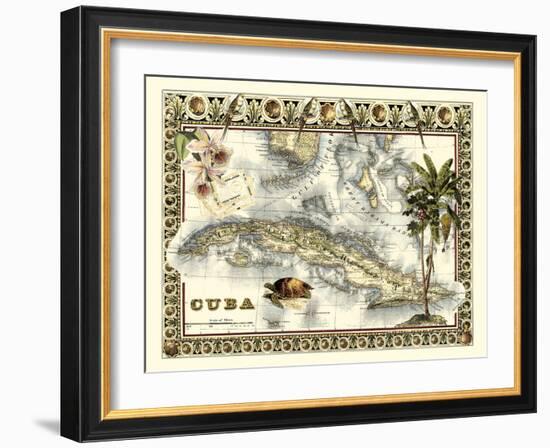 Tropical Map of Cuba-Vision Studio-Framed Art Print