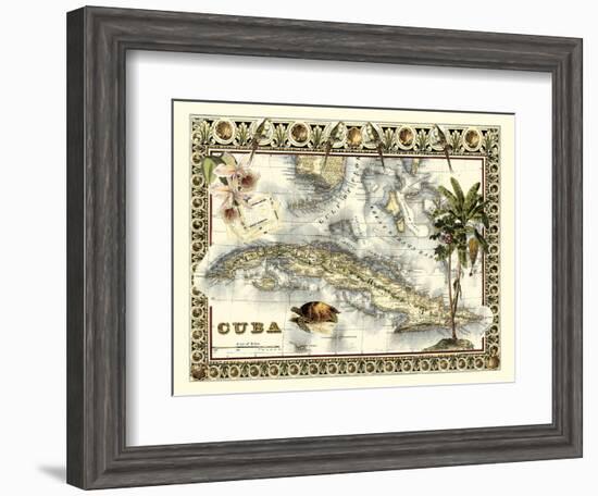 Tropical Map of Cuba-Vision Studio-Framed Art Print