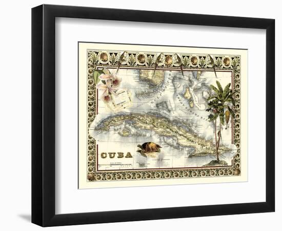 Tropical Map of Cuba-Vision Studio-Framed Art Print