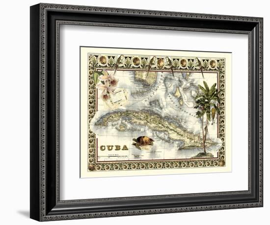 Tropical Map of Cuba-Vision Studio-Framed Art Print