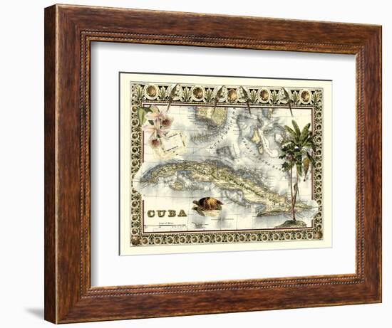Tropical Map of Cuba-Vision Studio-Framed Premium Giclee Print