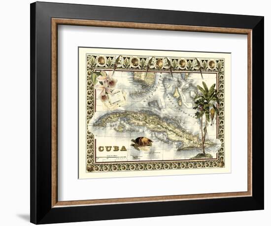 Tropical Map of Cuba-Vision Studio-Framed Premium Giclee Print