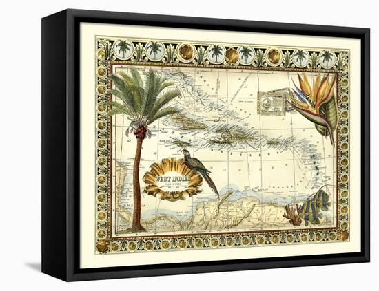 Tropical Map of West Indies-Vision Studio-Framed Stretched Canvas