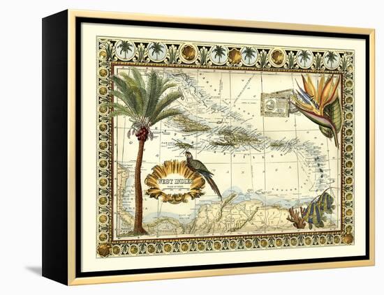 Tropical Map of West Indies-Vision Studio-Framed Stretched Canvas