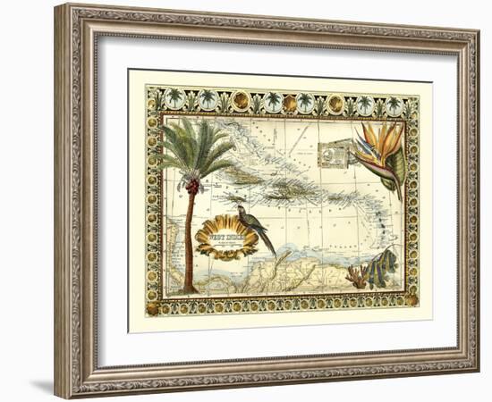 Tropical Map of West Indies-Vision Studio-Framed Art Print