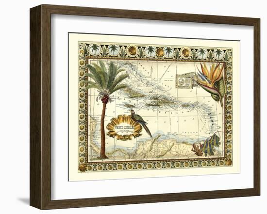 Tropical Map of West Indies-Vision Studio-Framed Art Print