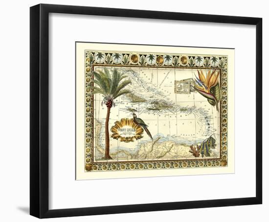 Tropical Map of West Indies-Vision Studio-Framed Art Print