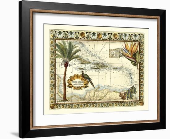 Tropical Map of West Indies-Vision Studio-Framed Art Print