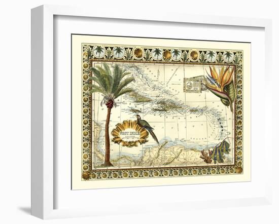 Tropical Map of West Indies-Vision Studio-Framed Art Print