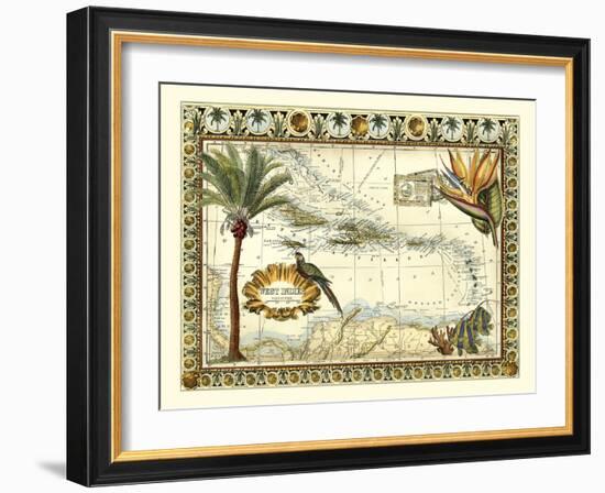 Tropical Map of West Indies-Vision Studio-Framed Art Print