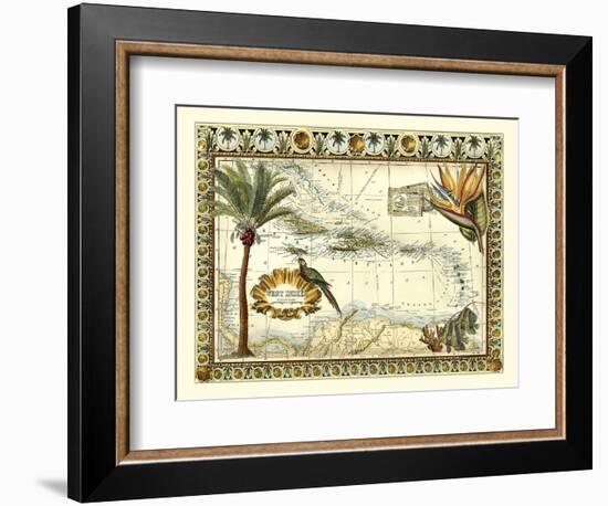 Tropical Map of West Indies-Vision Studio-Framed Premium Giclee Print