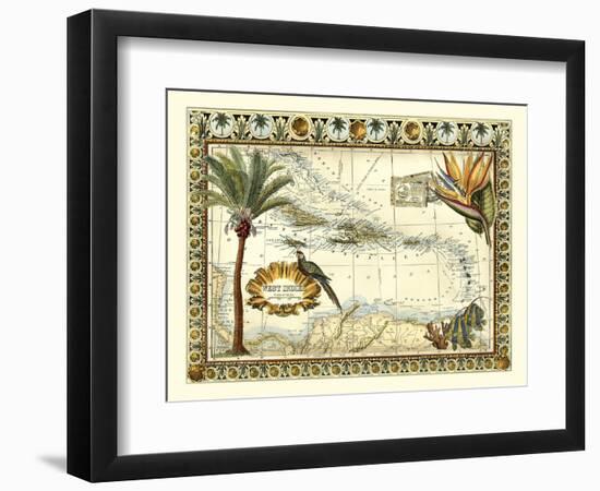 Tropical Map of West Indies-Vision Studio-Framed Premium Giclee Print