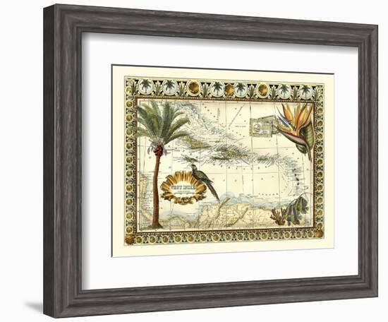 Tropical Map of West Indies-Vision Studio-Framed Art Print