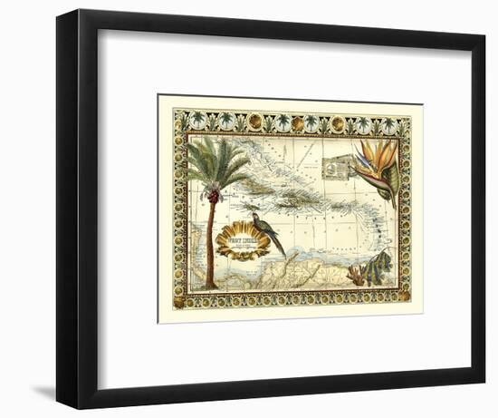 Tropical Map of West Indies-Vision Studio-Framed Art Print