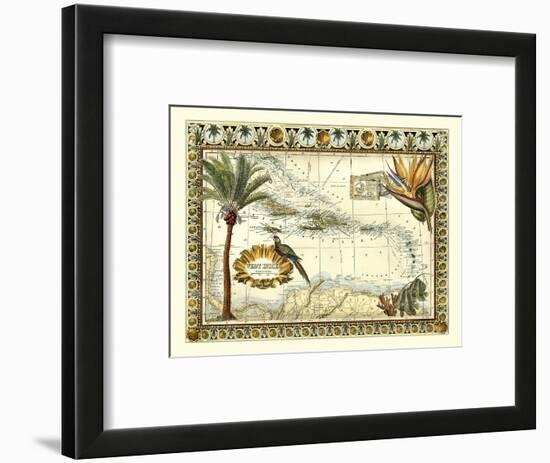 Tropical Map of West Indies-Vision Studio-Framed Art Print