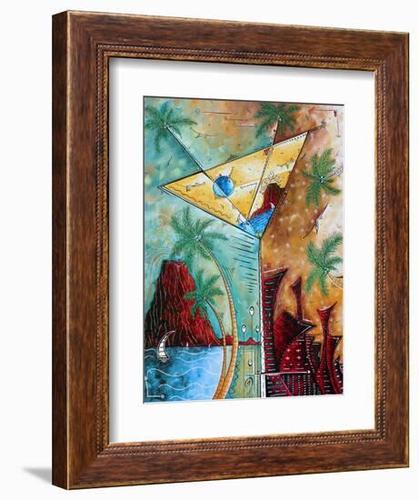 Tropical Martini Glass Cityscape PoP Art-Megan Aroon Duncanson-Framed Art Print