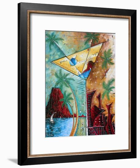 Tropical Martini Glass Cityscape PoP Art-Megan Aroon Duncanson-Framed Art Print