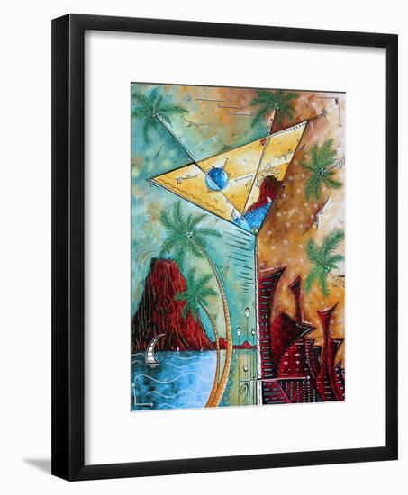 Tropical Martini Glass Cityscape PoP Art-Megan Aroon Duncanson-Framed Art Print