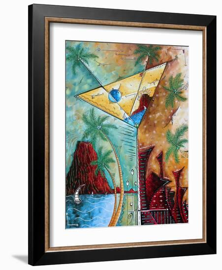 Tropical Martini Glass Cityscape PoP Art-Megan Aroon Duncanson-Framed Art Print