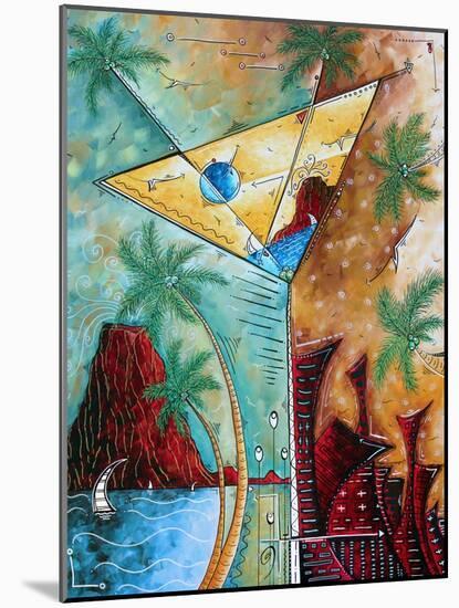 Tropical Martini Glass Cityscape PoP Art-Megan Aroon Duncanson-Mounted Art Print