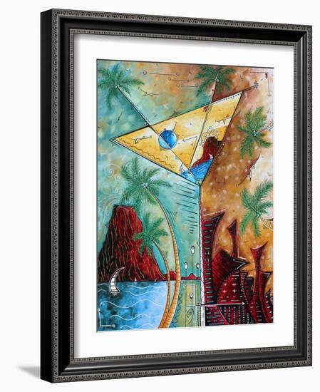 Tropical Martini Glass Cityscape PoP Art-Megan Aroon Duncanson-Framed Art Print